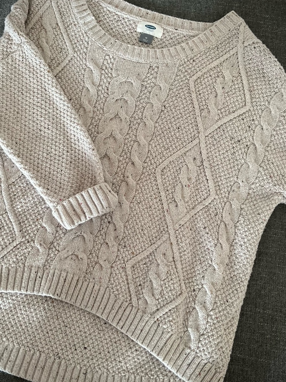 Old Navy Neutral Cable Knit Scoopneck Sweater - Beige